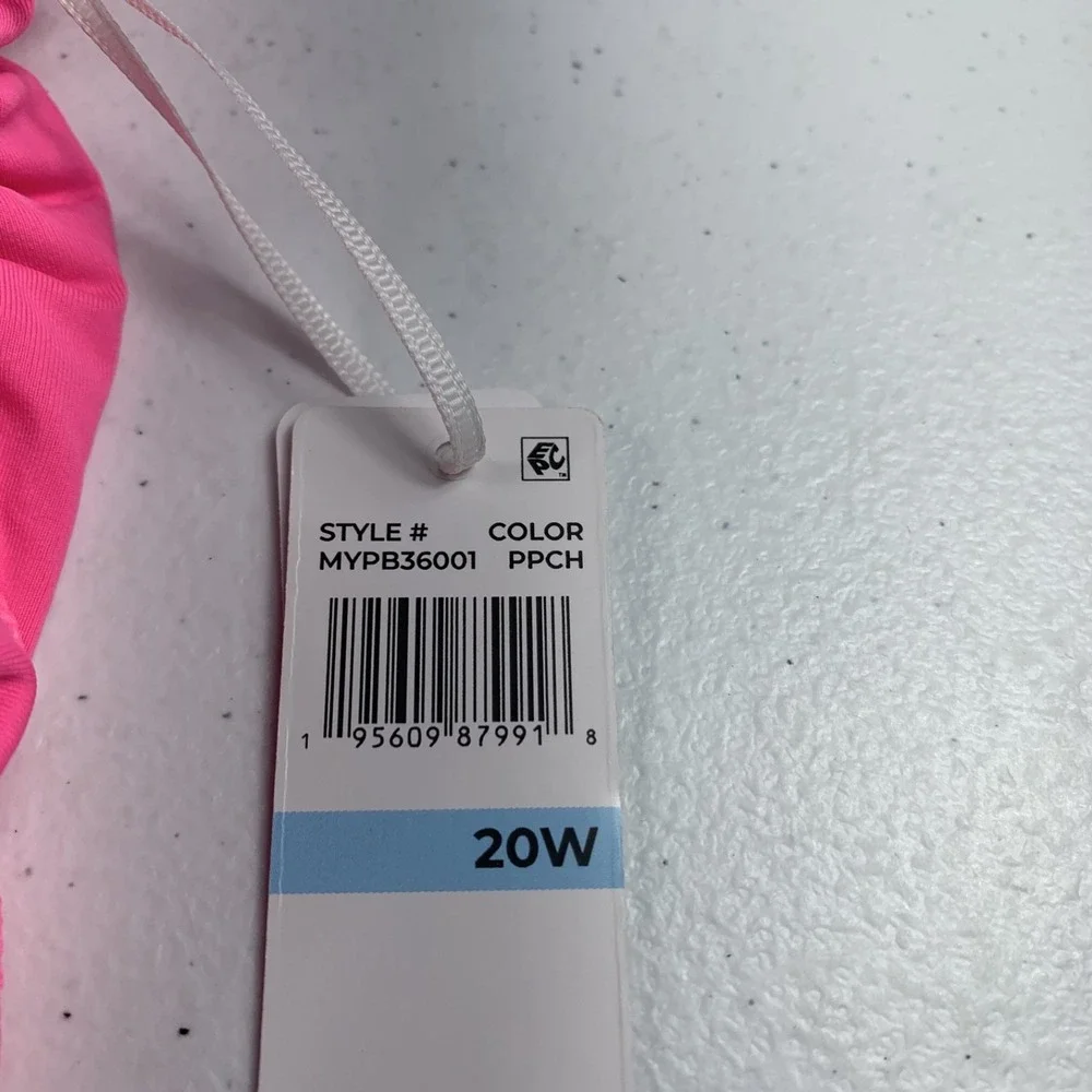 Anne Cole Womens Swim Bikini Bottoms Size 20W Pink Shirred 3-Way Convertible NWT